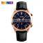 SKMEI 9127 Luxury Brand Leather Strap Quartz Wrist Watch Fashion Complete Calendar Watches Men