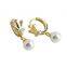 S925 sterling silver baroque pearl earrings with zircon