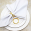 Spot Simple Style Bamboo Metal Golden Buckle Napkin Ring For Event Decoration