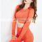 Women Yoga Set Gym Clothing Seamless Leggings Cropped Shirts Workout Sport Suit Women Long Sleeve Fitness Set Active Wear