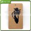 Die Cut kraft paper cloth hangtag hang tag for leather luggage