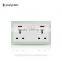 double 13a Multi function universal electrical sockets usb wall socket