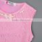 Latest Design Wholesale Baby Children Clothing Fashion Style Baby Girl Beaded Cotton Top With Rose Lace Shorts Beautiful Suits