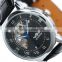 ESS Gents Men's Black Skeleton Dial Hand-Wind Up Leather Mechanical Watch WM206