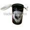 Airtight round tin box with clear pvc window and lock