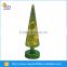Christmas Decoration Supplies 18 Inch Decorated Yellow Ornament Glass Christmas Tree With 12 LED Lights