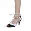 Fashion design leather shoes tstrap peep toe women low heel party shoes