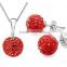 Fashion Silver Plated Austrian Crystal Pendant Necklace Jewelry Set Fq-J21
