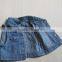 wholesale kids customized denim jacket without sleeve baby washed denim jacket