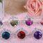 fashionable flower shape crystal metal alloy napkin rings for wedding