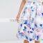 2016 Summer Women Pleated Prom Midi Skirt In Floral Print