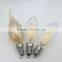 Dimmable CE ROHS UL 2w 3w 4w E14/E12 led candle lights of transparent cover