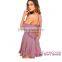 Hot Sale Wholesale Sweet Sexy Purple Backless Women Wear Casual Dresses