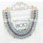  Best Sale Latest Popular Elegant Bright Fluorescent Color Crystal and Resin Alloy Charm& Statement Necklace in Stock