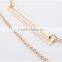 European Fashion Gold plated glaze oblong Pendant Multi Layer Chain Necklace GJ-069
