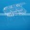 China Supplier 6-portion disposable plastic cake container with hinged lid