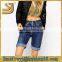 2015 Hot basic spandex garment dye wash basic shorts,denim fashion overalls,hem shorts