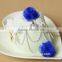 2015 White Lace Women's Bracelet With Ring Blue Roses Bracelet