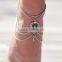New Arrival Hot Fashion Bohemia Silver Chain Turquoise Beads Charm Anklets 1Pcs