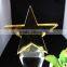 golden 5 star with transparent base crystal cheap trophy