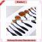2016 Best Seller 10pcs oval toothbrush makeup brush set With Private label