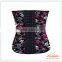 Newest Printing 100% Latex Underbust waist training corset with 9 steel bone 3 hook