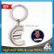 Souvenir shiny effect particular shape euro coin keychain