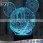 Acrylic Colorful LED Glowing Mickey Mouse,Custom LED Night Light
