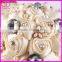 wholesale handmade satin ribbon flower bridal wedding bouquet with crystals