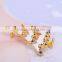 44*36mm In Stock Merry Christmas Rhinestone Christmas Tree Brooch