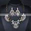 fashion crystal alloy necklace earring set jewelry