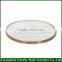 2016 modern furniture round custom cut carrara white marble table top with golden edge