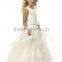 A-Line White Scalloped Zipper Back Ruffles Skirt Customized Flower Girl Dress FGZ09 Kid Dress