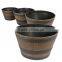 wooden effect Plastic Garden Flower Plant Pot