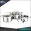 Good Quality Stainless Steel 8pcs cookware sets kitchen with glass lid