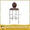 Stainless steeel barstool high chair round back