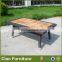 Leisure garden rattan loveseat sofa furniture with teak wood table