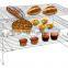 3 tiers metal bread cooling rack, chrome plate wire cooling rack