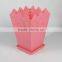 square plastic flower pot with lace brim