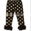 china product and low price wholesale gold polk dots ruffle leggings for 0-8years baby kids for spring and autumn and winter