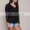 MGOO New Arrival Black Light Knit Tops Sweaters Hi Low Snoopneck Plain Women Sexy Loose Pullovers