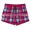 Low Price China Supplier Ladys Short 100% Polyester Lattice Printed Women Board Shorts