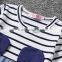 summer little girl dress striped demin stitching dress short sleeve cartoon dress baby colthes#A00296