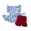 2017 bonnybilly turkey new style children clothes wholesale children clothing usa princess pattern + red icing shorts