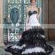 Elegant Bridal gowns sweetheart neckline Black and white A-line Wedding Dresses