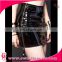2016 fashion mature woman Leather wet Look Mini Skirt zipper up bodycon mini skirt