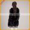 Wholesale top quality black womens long fox fur vest