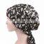 Lady Bow-headscarf Cap Silk Chemotherapy Cap Long Tail Braid Hat