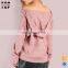 Factory cotton hoodie blank distressed hoodie v neck lace up hoodie
