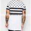 round neck rubber printing t shirts with two side zipper